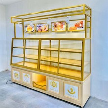 面包柜陈列架展示柜烘焙店蛋糕柜糕点保温弧形模型中岛柜边