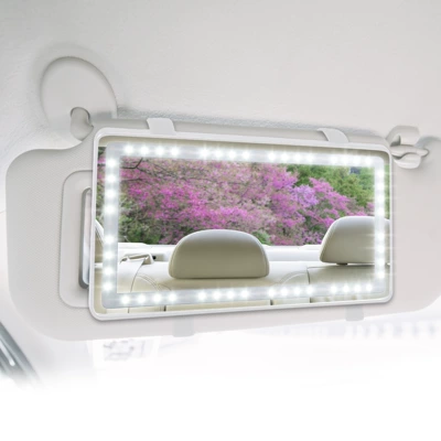 LED sensor işıqlı, yüksək dəqiqlikli avtomobil günəşlik makiyaj güzgüsü.