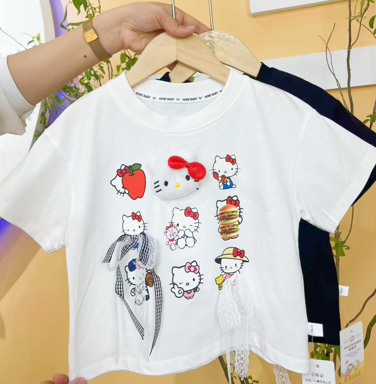 고양이 보우 탑 화이트