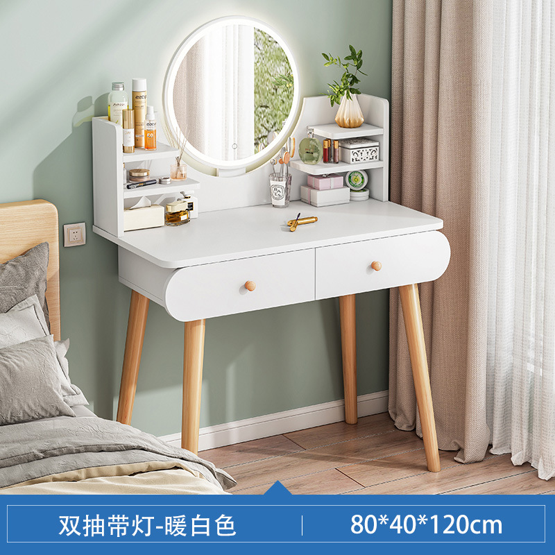 Tocador dormitorio moderno simple pequeño apartamento en línea celebridad estilo ins mesa de maquillaje espejo simple nueva mesa de maquillaje pequeña