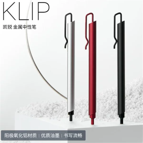 Kaco Kairui Metal Gel Pen Press Signature Pen Black 0.5mm Water Pen 3-Color Pen Holder Can Add Logo