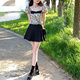 French Retro Square Collar Chanel Style Bow Shirt Women's Niche Design High-end Short Floral Top for Summer