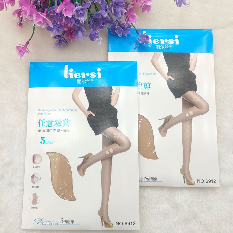 Lily 6912 Summer Ultra-thin 5D Base Stockings Women's Arbitrary Cut Pantyhose Light Leg Crotch Socks