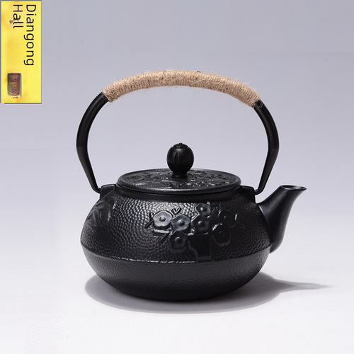 Typical Work Hall Teapot 0.6 Meilan Bamboo Cast Iron Teapot Imitating Japanese Nanbu Cast Iron Teapot, Uncoated Iron Tea Pot