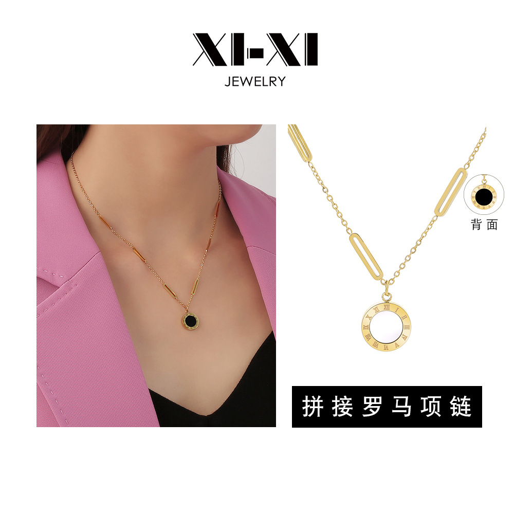 Brand agate double-sided necklace