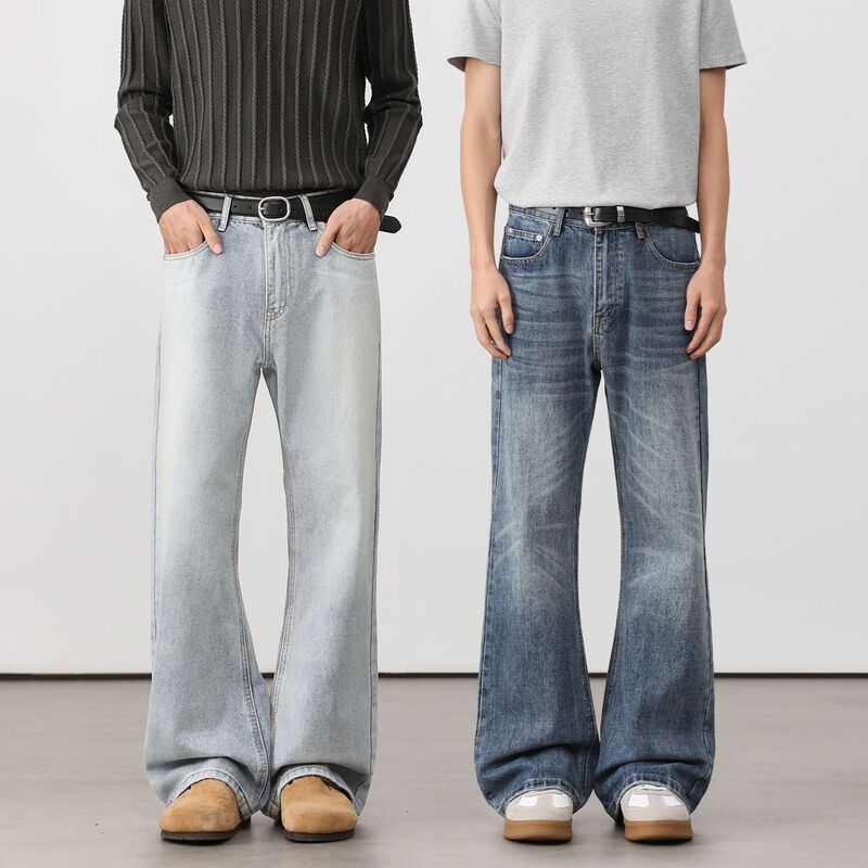nirben denim | American-style blue flared jeans for men, slimming, simple, trendy, loose, casual, versatile long pants
