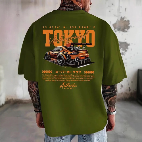 American Retro Racing Suit Short Sleeve T-Shirt for Men and Women, 2025 Summer Trend Brand Versatile Short Sleeve Hip-Hop Street Style