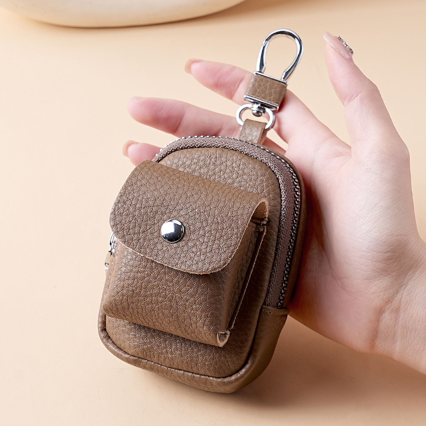 Nuevo mini cintura portable bolso de llaves para hombres casuales portable bolso de almacenamiento de auriculares compacto monedas bolso de cambio mujer