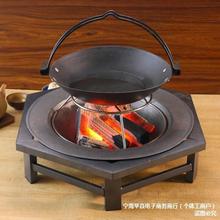 铸铁老式烤火炉烧柴火木炭盆冬季取暖炉室外烧烤炉农村家用烤火盆
