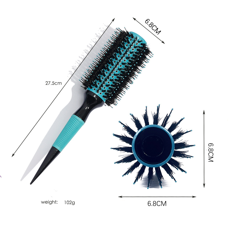 Tubo de aluminio de cerdas peine hogar curling peine venta al por mayor masaje peine del pelo peine de madera punta cola peine contraste color cojín de aire peine