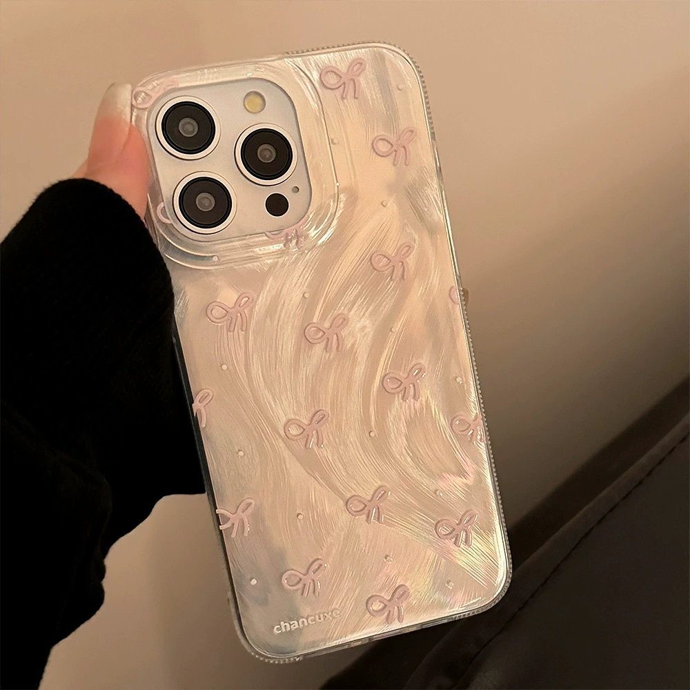 Apple, фуксия совместимый iPhone 15 с бантом, чехол для телефона, iphone, 13promax, защита от падения
