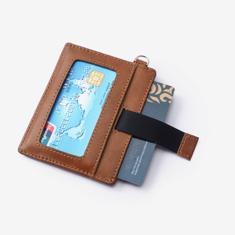 Small fashionable ultra thin universal card holder, card protection case, genuine leather, anti-theft, high-quality style