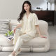 [7a Antibacterial and Mite Removal] Pajamas Women's Summer Cotton Short-sleeved Trousers Cardigan Thin Outer Wear Home Clothes suit