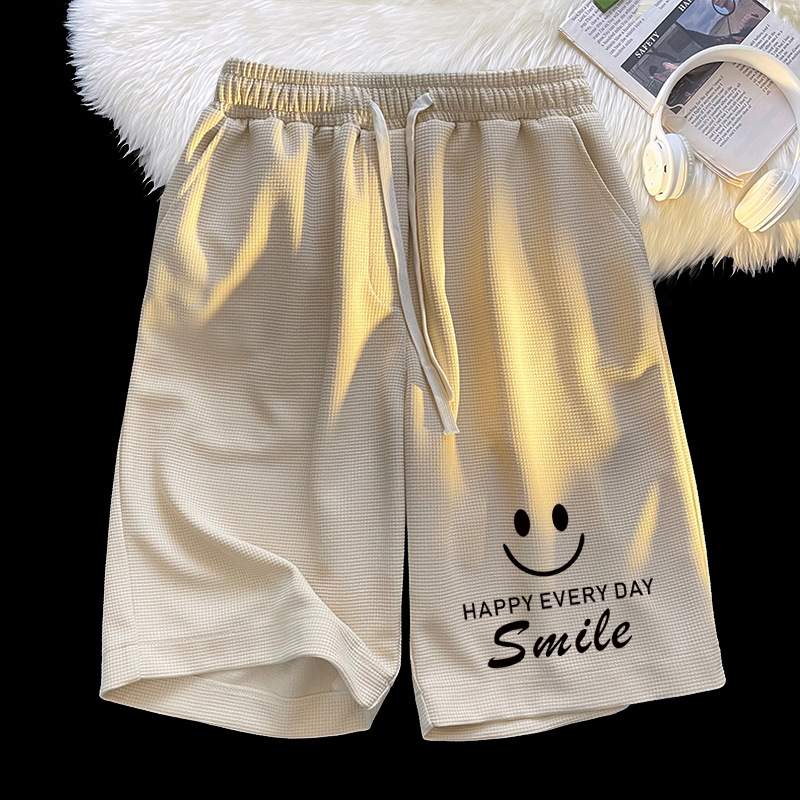Venta directa de fábrica waffle pantalones cortos de hombre verano casual deportes sueltos quinto Pantalones casual ropa exterior pantalones a juego