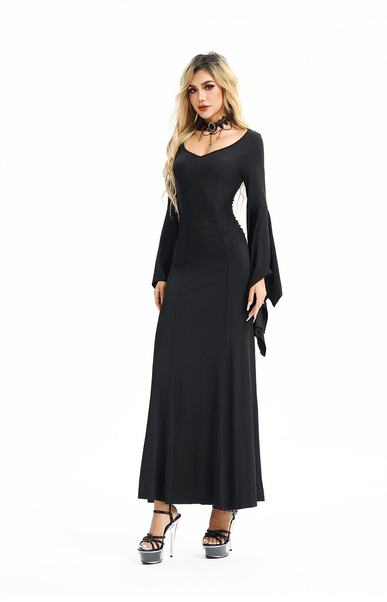 Halloween Costume In European And Style, American Hot Girl Nightclub Queen Bat Sleeve Slim Dress, Dark Gothic Women's_ecoleips.com