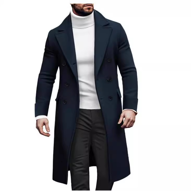 Men's Clothing new woolen long coat men double breasted jacket_voghion.com