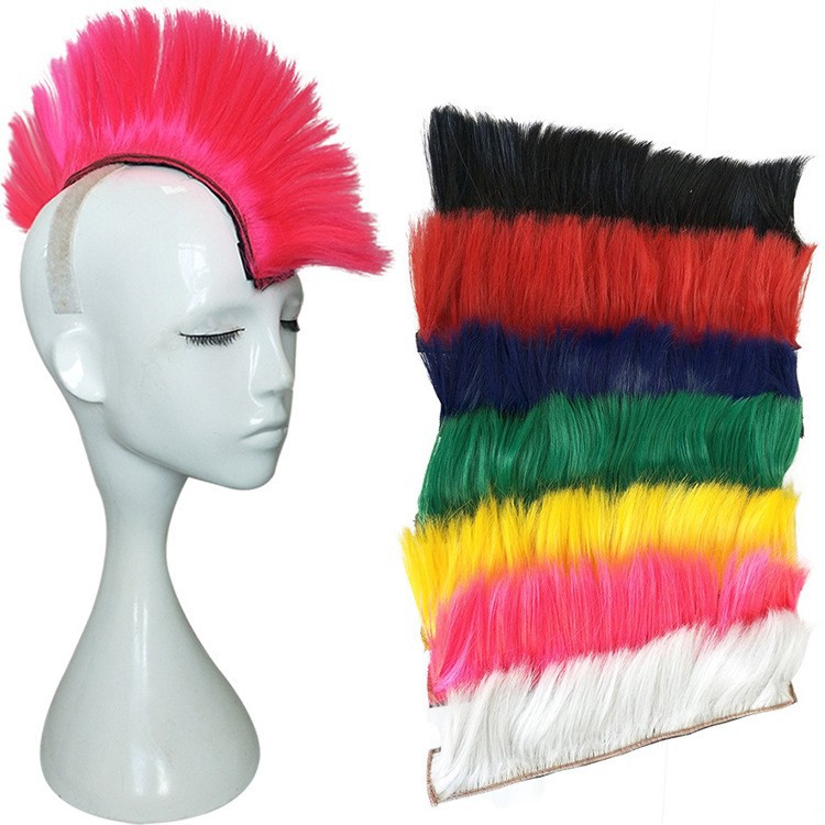 Fábrica al por mayor accesorios de casco de motocicleta fresco Moxi secado pelo corona de pollo velcro peluca suministro transfronterizo casco de pollo