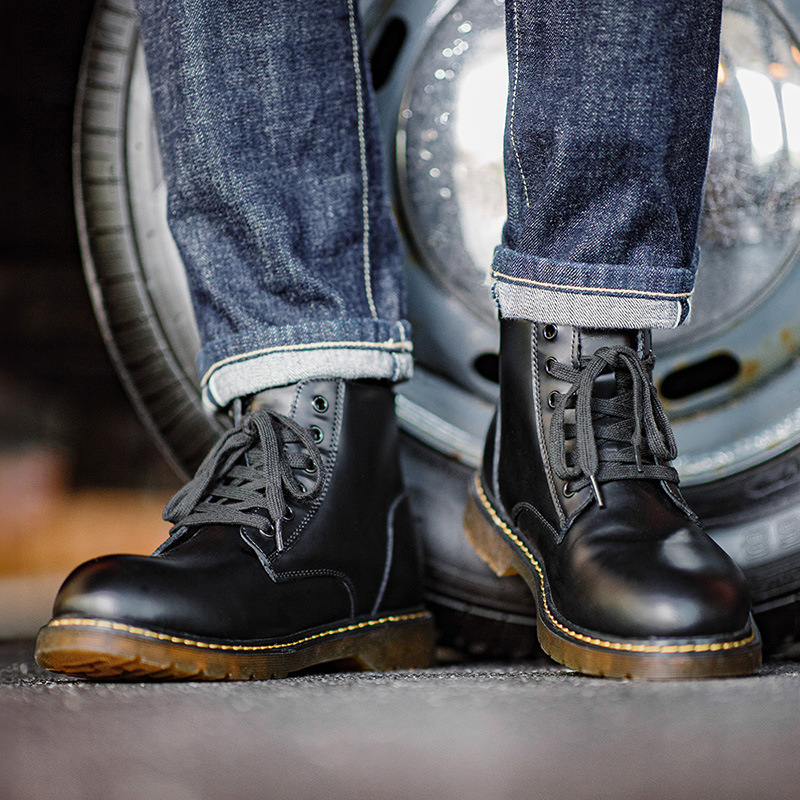 (소프트 가죽 기모) Madden Martin Boots 남자 겨울 미드 탑 기모 스노우 부츠 블랙 하이탑 코튼 슈즈 캐주얼
