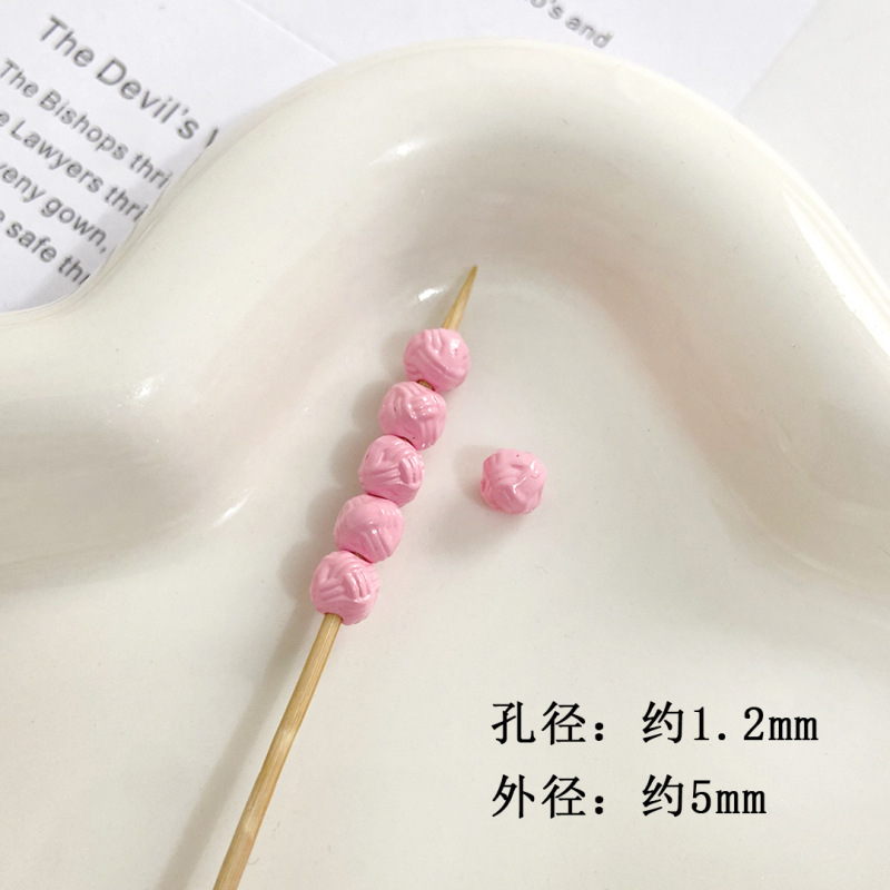 烤漆螺纹毛线珠彩色条纹diy散珠串珠手机链条包挂件饰品配件材料|undefined