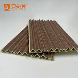 沈阳安九州生态木竹木纤维高低三角格栅背景墙格栅装饰大小三角