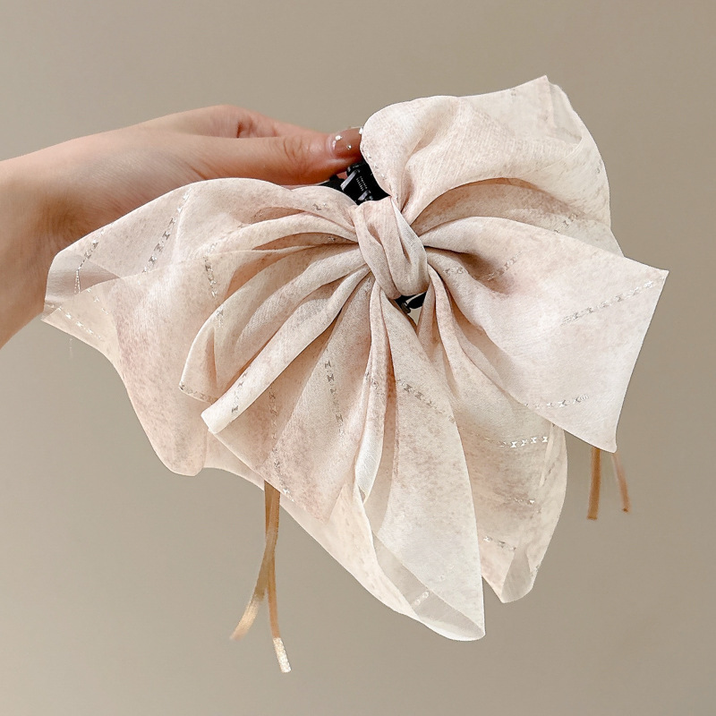 Clip de agarre de lazo de súper hada, parte posterior de la cabeza llena, pinza para el cabello, clip para el cabello de princesa, tocado de clip de tiburón de sentido avanzado