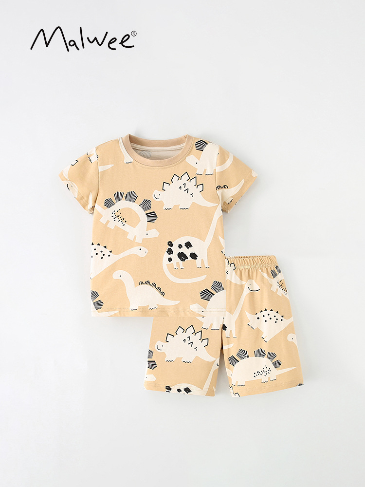 Malwee set de niños de verano nuevo estilo europeo y americano pantalones casuales de manga corta para niños guapo set de dos piezas