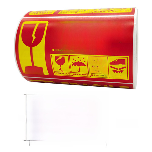 Coil wrap careful handling fragile warning sticker no label fall handle with care for transportation moving relocation self-adhesive