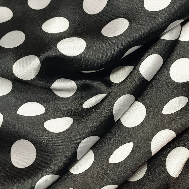Готовый запас ткани в горошек 2 см, атласная ткань с принтом imitation silk, шелковый шарф, лента и ткань для головного убора