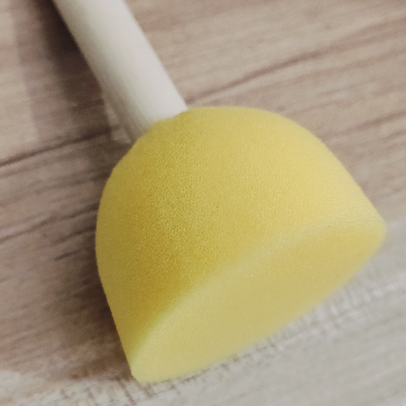 Los niños DIY pintura esponja sello cepillo graffiti arte cepillo Fábrica al por mayor de madera mango redondo seta esponja cepillo de pintura