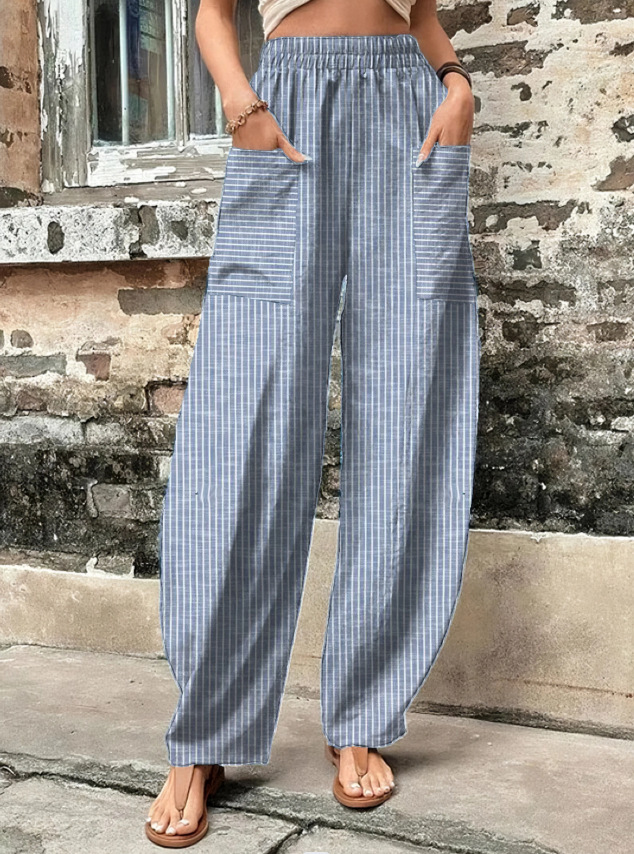 Pantalones de mujer con bolsillos, pantalones casuales, pantalones con cintura elástica, ropa de mujer, éxito de ventas transfronterizo en sitios independientes de Amazon 2026 image 8