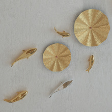 铁艺现代简约客厅背景墙壁饰创意艺术卧室餐厅玄关电镀鱼墙饰装饰