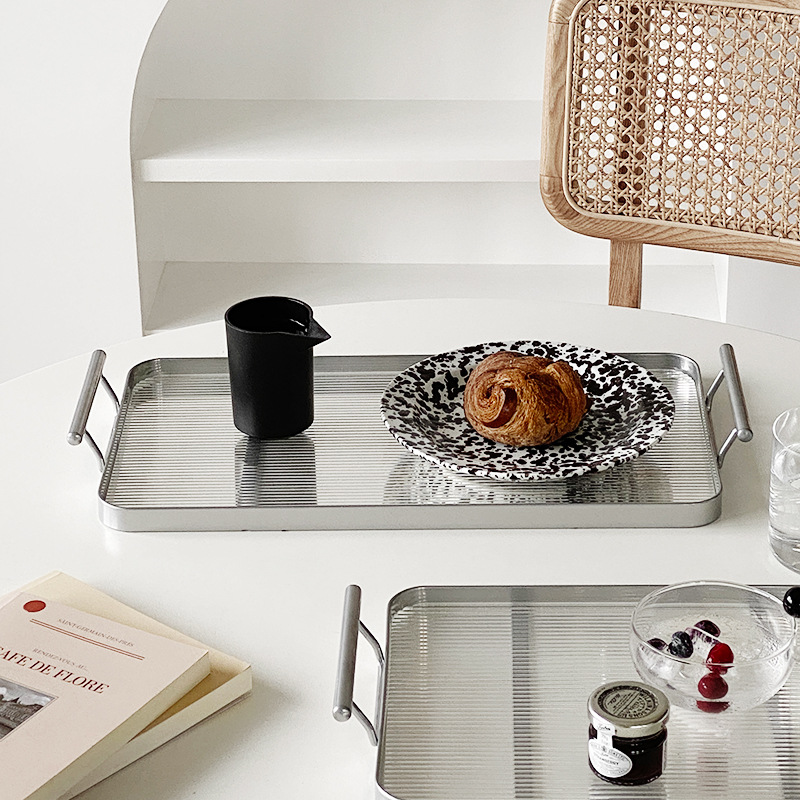 Shanen Luz de lujo binaural bandeja ins estilo hogar bandeja redonda taza de té bandeja de té SALA DE AGUA bandeja de almacenamiento