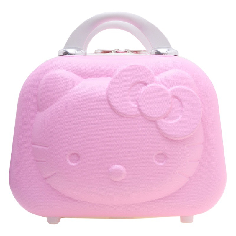 Bolsa de cosméticos al por mayor Estuche de maquillaje para gatitos de 14 pulgadas, regalo de mano, maleta para niños de dibujos animados, caja de dulces, regalo personalizado