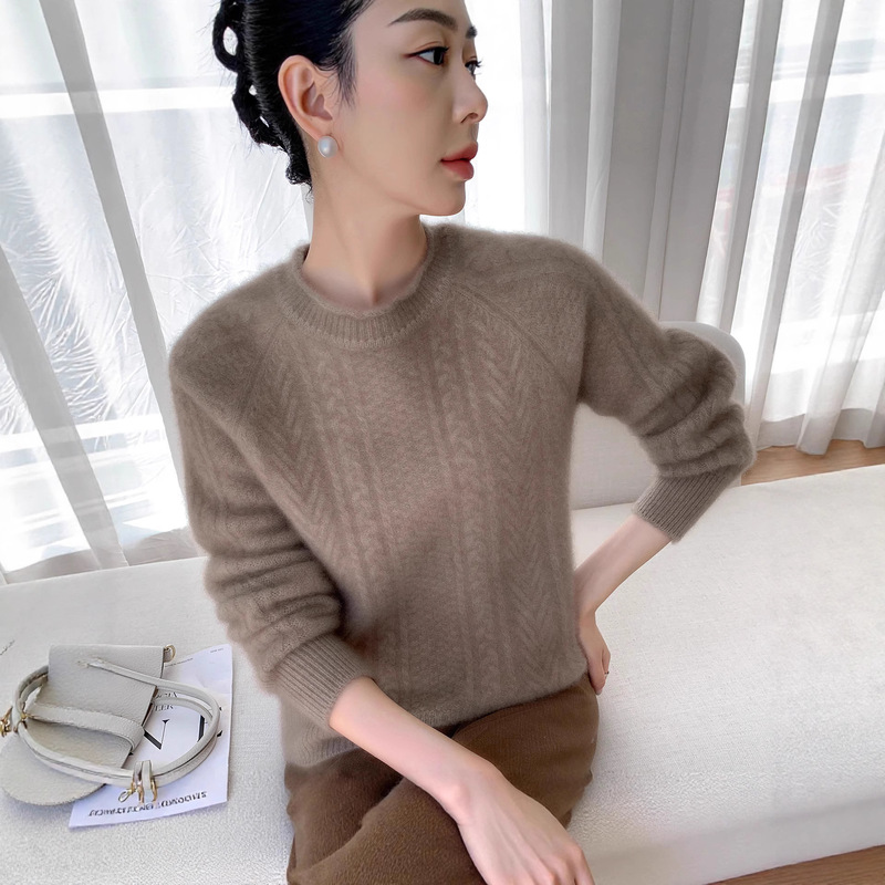 Autumn and Winter New Wool Sweater Knitted Rolled Collar Loose Korean Style Versatile Comfortable Round Neck Top Inner Wear Cross-Border