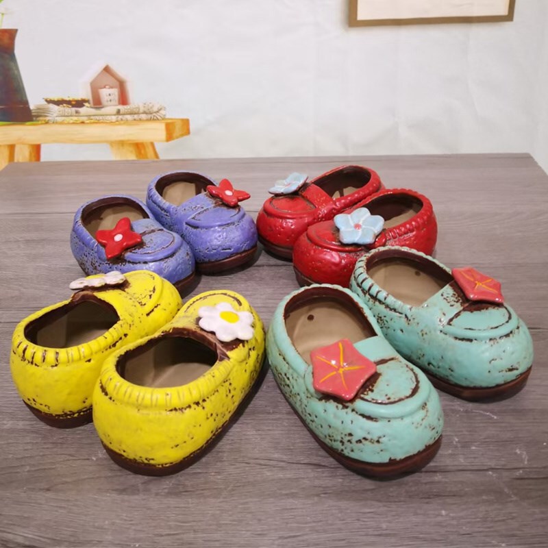 Shoes succulent flower pot ceramic stoneware cute creative thumb pot small size control pot meat plant pot