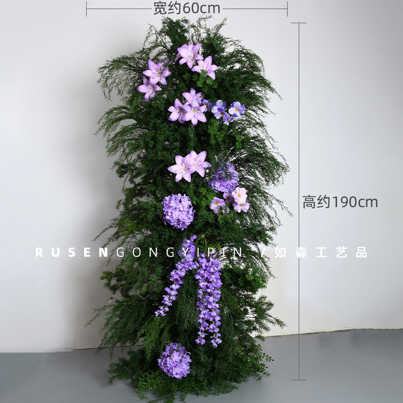 Flores de simulación Jardín de Monet Flor de columnas estilo de flor 100 aniversario compromiso boda decoración del auditorio de bodas