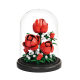 Compatible with Lego Microparticles Rose Light Potted Immortal Assembled Ornaments Educational Toys Girls Gift Wholesale