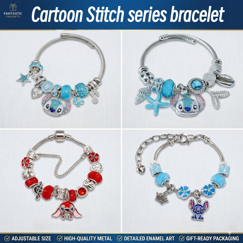 Cross-Border Hot-Selling Disney Stitch and Pan Family Style Beaded Bracelet Adjustable Stainless Steel DIY Bracelet Cross-Border Hot-Selling Disney Stitch and Pan Family Style Beaded Bracelet Adjustable Stainless Steel DIY Bracelet