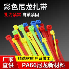 批发彩色自锁式尼龙扎线带红黄蓝绿色黑白塑料束线150*4*200 扎带