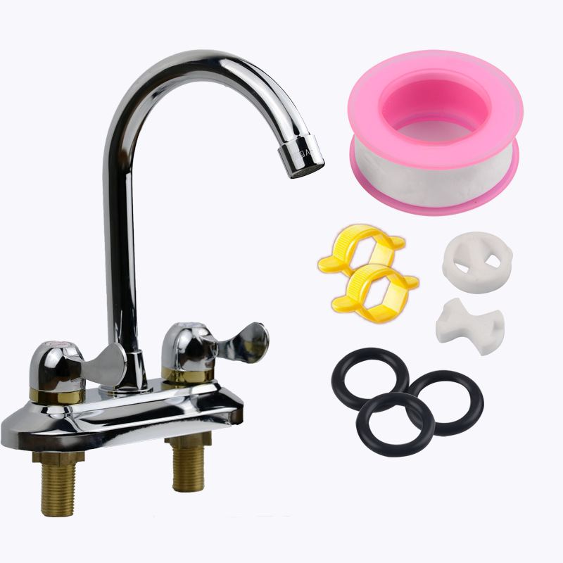 Lavabo de cocina de cobre Interruptor de grifo de agua fría y caliente Lavabo de tres orificios de doble orificio Lavabo de verduras Lavabo de agua caliente enfriado con agua