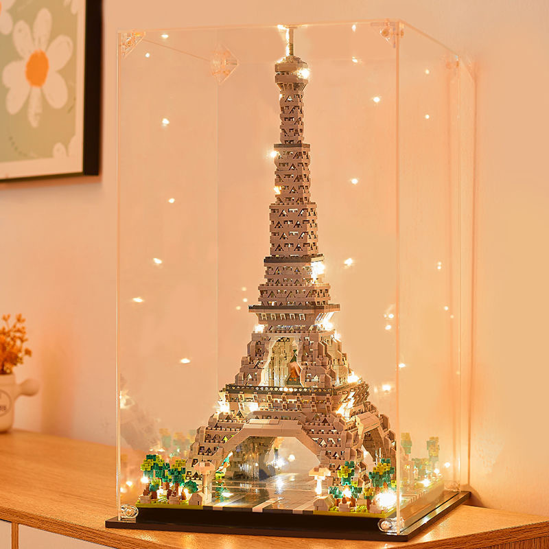 New online red belt lighting compatible with Lego Paris Eiffel Tower model building assembling building blocks toy ornaments