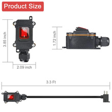 ��3.3FT 14AWG��|�������^IP67��ˮ���L����AC 125Vֱ���Դ�_�P