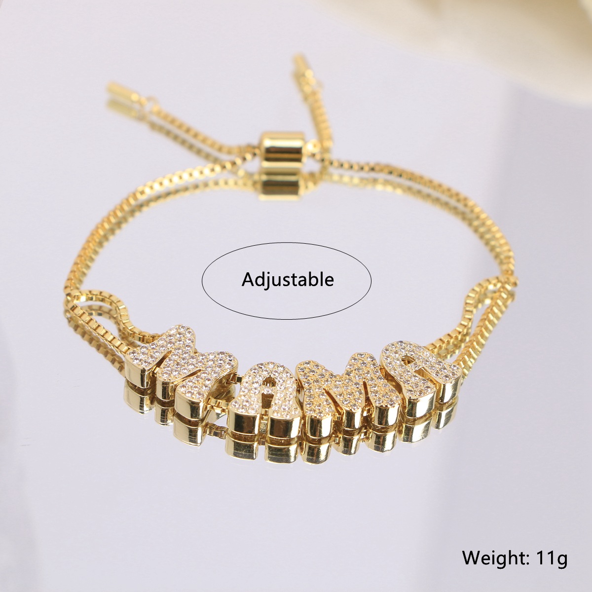 box chain Chain Type 1 Piece Quantity Wholesale Jewelry Casual Glam Letter Copper Zircon Plating Box Chain Bracelets