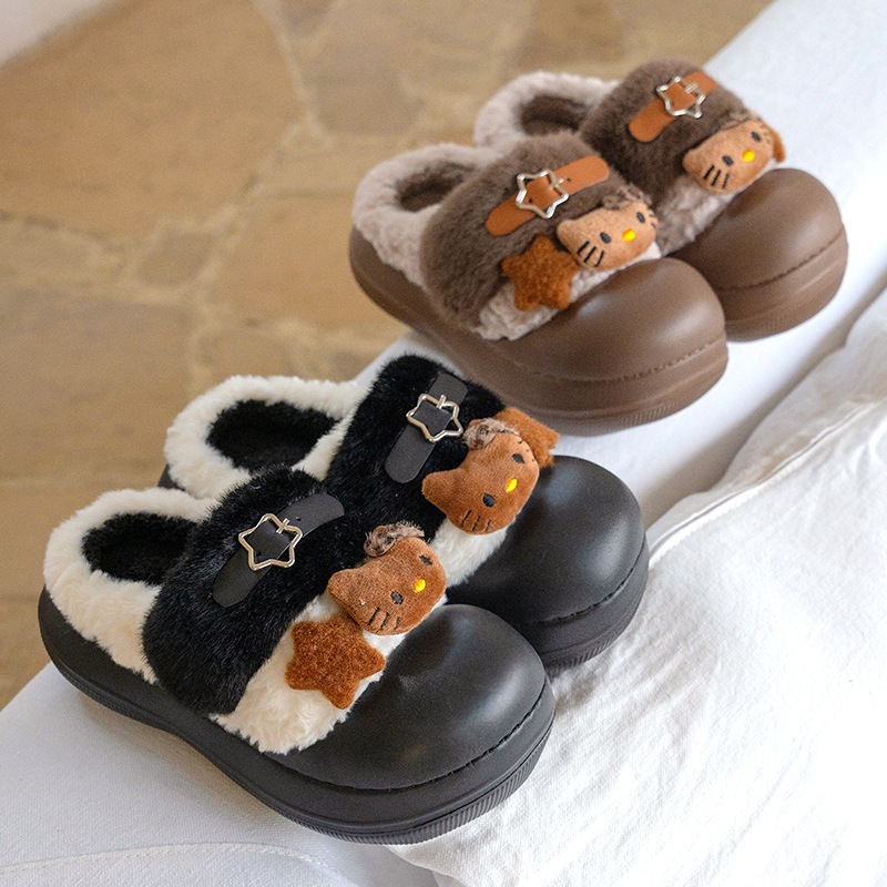 冬季居家萌物三丽鸥Hello Kitty正品毛绒棉拖鞋可爱保暖舒适棉鞋