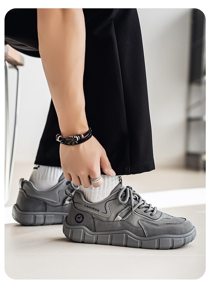 Giày nam mũi rộng thân lưới thoáng khí đế mềm phong cách thể thao casual, gót thấp 1-3 cm — 5019 màu xám, 5019 xám đen, 5019m màu chi tiết 22