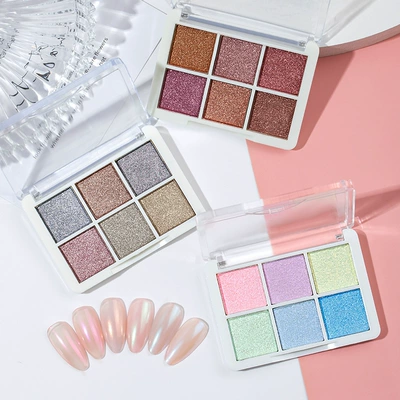 Dırnaq bəzəkləri, powder hook edge Aurora powder super bright