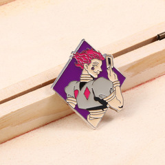 動漫周邊 全職獵人淚滴標誌西索卡通同人胸針 卡牌魔術師徽章別針