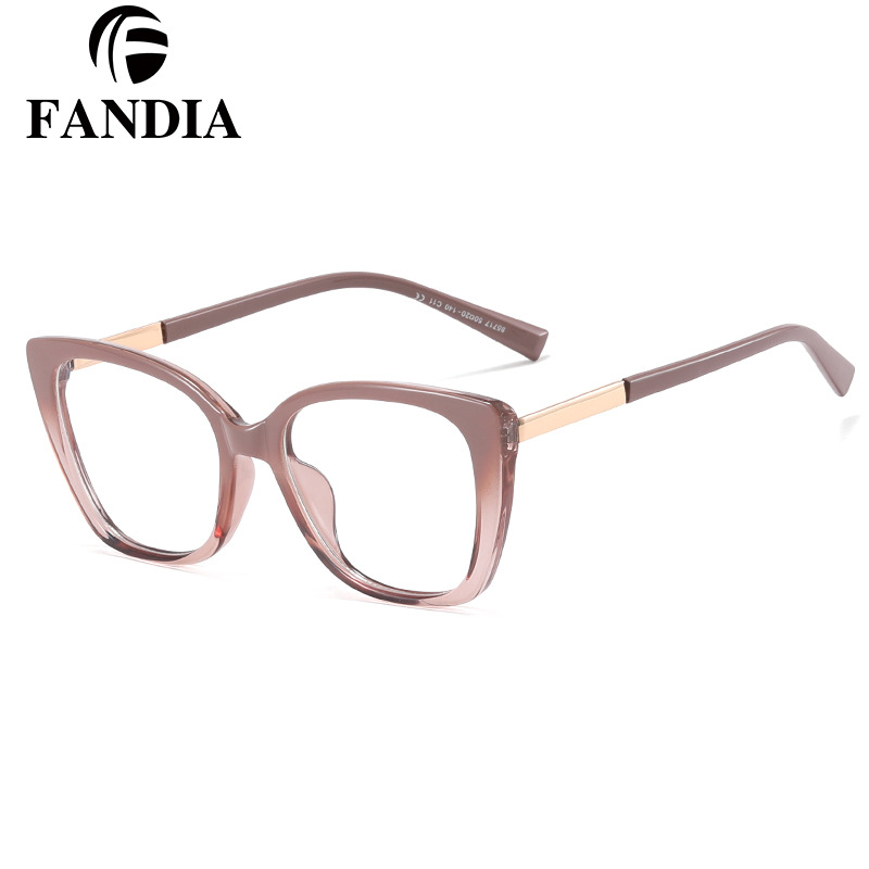 95717 tendencia de la moda de dos colores marco grande gafas lisas mujeres TR90 marco completo anti-azul gafas de luz miopía marco