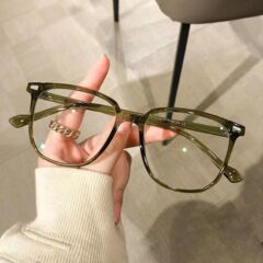 白いココナッツの灰! すっぴん近視眼鏡女ins高颜値超軽量ブルーレイ防止平光鏡男韓系鏡架