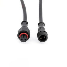 现货供应M12-2芯防水线0.3平方防水连接线户外照明公母对接防水线